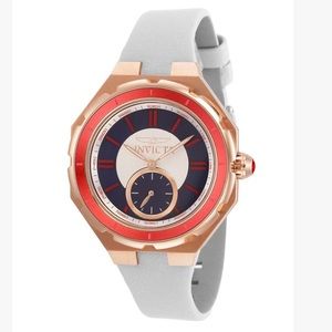 Invicta Red & White ‘Angel’ Satin Watch